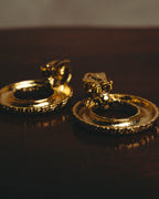 –SPECIAL– "Yves Saint Laurent" 80's-90's Sculptural clip-on hoop earrings
