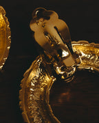 –SPECIAL– "Yves Saint Laurent" 80's-90's Sculptural clip-on hoop earrings