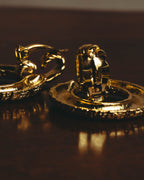 –SPECIAL– "Yves Saint Laurent" 80's-90's Sculptural clip-on hoop earrings