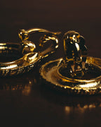 –SPECIAL– "Yves Saint Laurent" 80's-90's Sculptural clip-on hoop earrings