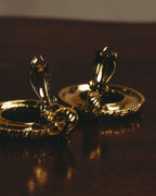 –SPECIAL– "Yves Saint Laurent" 80's-90's Sculptural clip-on hoop earrings