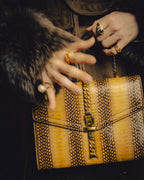 -SPECIAL- “GUCCI” 2019-2022 Sylvie 1969 python leather chain buckle top handle bag