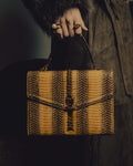 -SPECIAL- “GUCCI” 2019-2022 Sylvie 1969 python leather chain buckle top handle bag