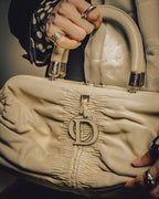 -SPECIAL- “Christian Dior” 00’s-10’s Karenina ruched leather top handle bag