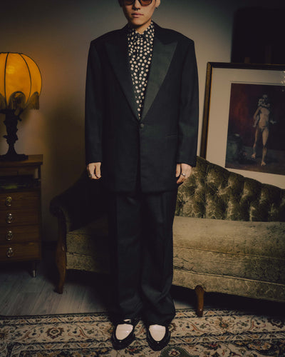 -SPECIAL- “FENDI” 90’s-00’s Peak lapel wool tuxedo tailored setup