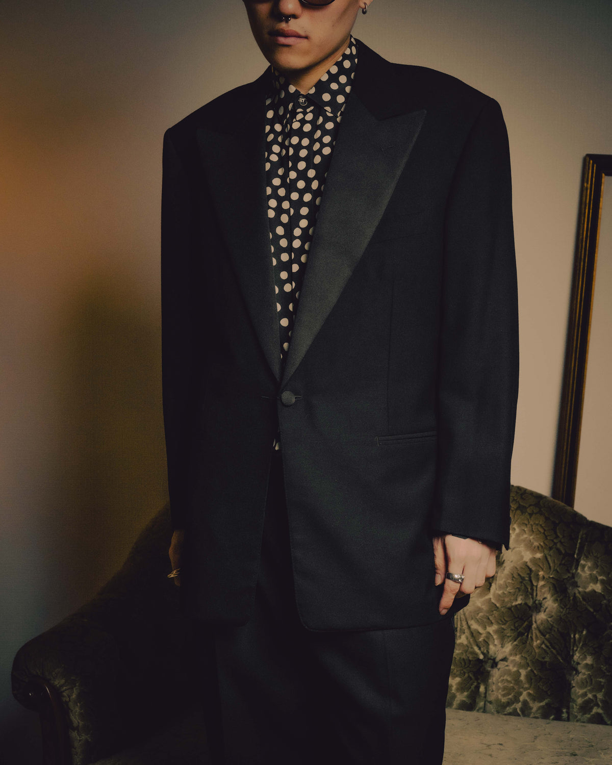 -SPECIAL- “FENDI” 90’s-00’s Peak lapel wool tuxedo tailored setup