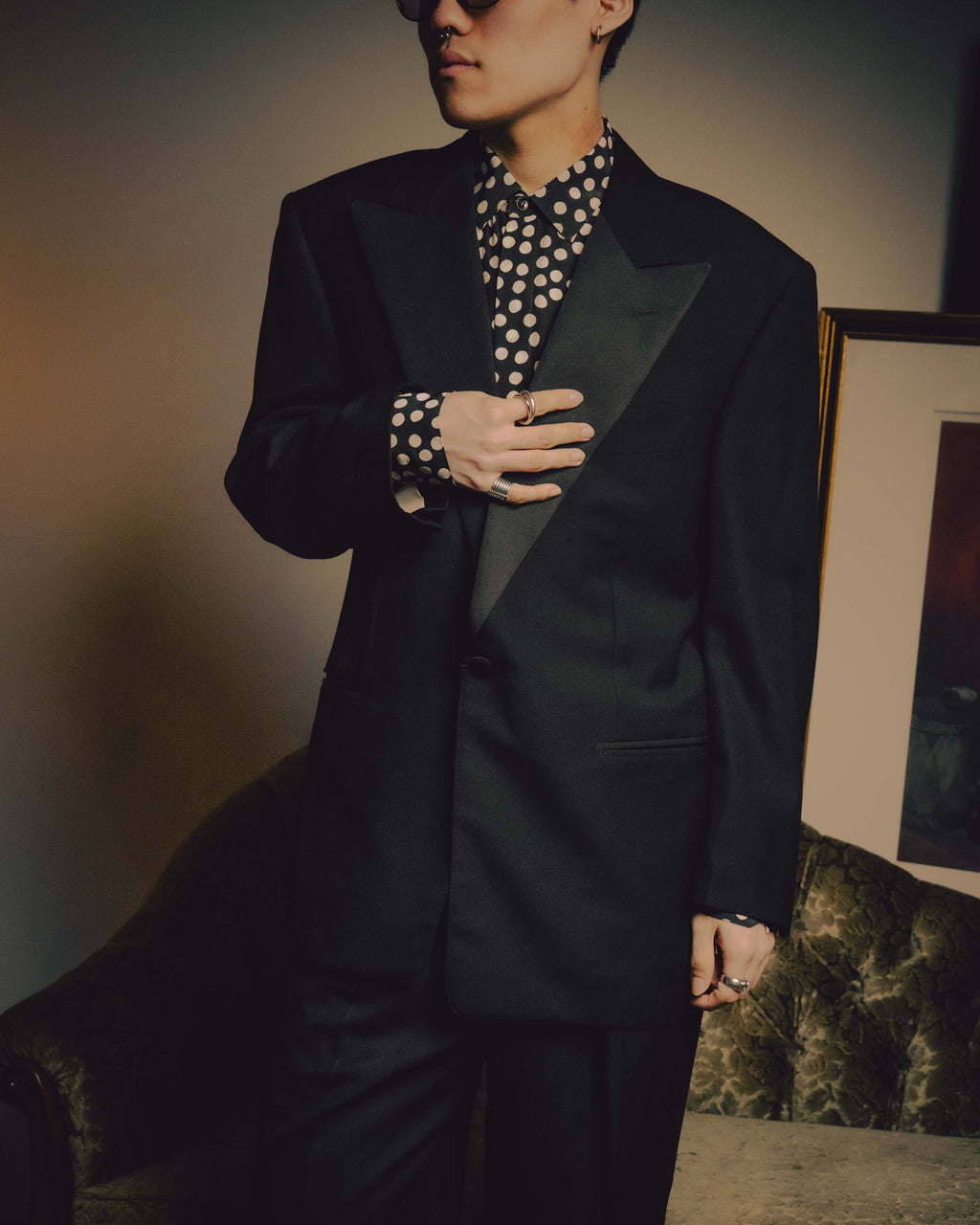 -SPECIAL- “FENDI” 90’s-00’s Peak lapel wool tuxedo tailored setup