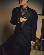 -SPECIAL- “FENDI” 90’s-00’s Peak lapel wool tuxedo tailored setup