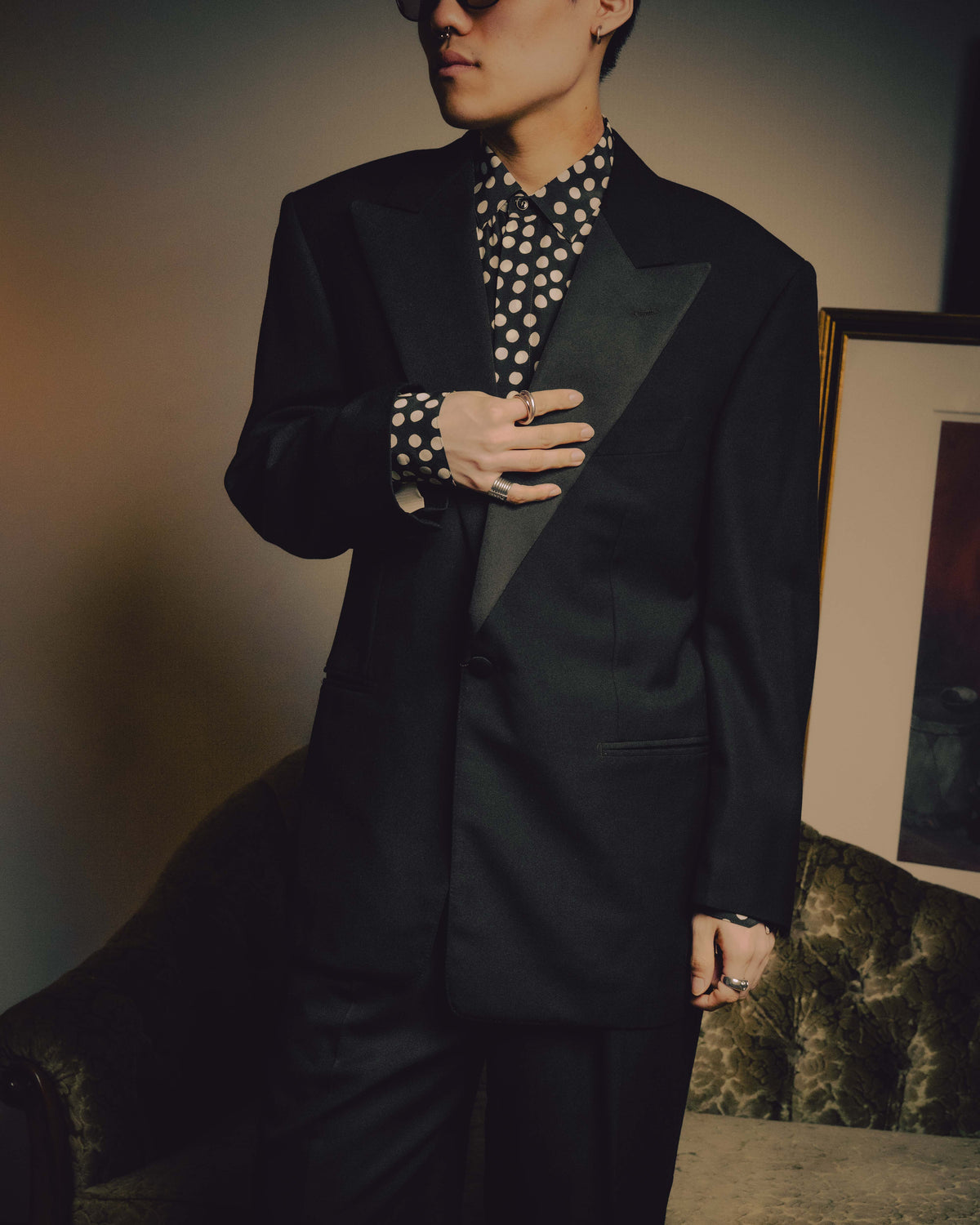 -SPECIAL- “FENDI” 90’s-00’s Peak lapel wool tuxedo tailored setup