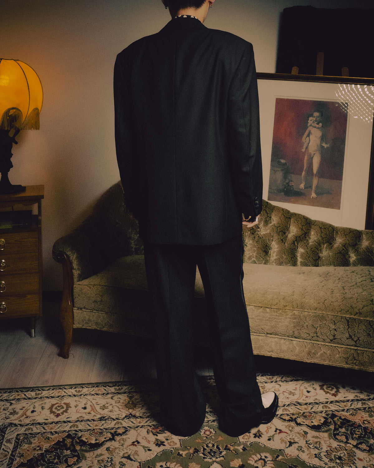 -SPECIAL- “FENDI” 90’s-00’s Peak lapel wool tuxedo tailored setup