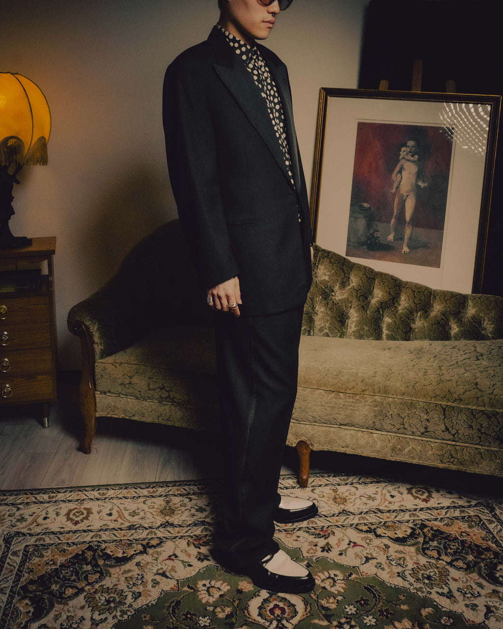 -SPECIAL- “FENDI” 90’s-00’s Peak lapel wool tuxedo tailored setup