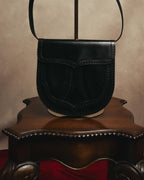 “Yves Saint Laurent” 80’s-90’s Brogue-detailed sculptural leather shoulder bag
