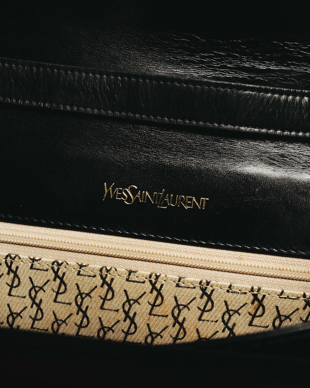 “Yves Saint Laurent” 80’s-90’s Brogue-detailed sculptural leather shoulder bag
