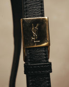 “Yves Saint Laurent” 80’s-90’s Brogue-detailed sculptural leather shoulder bag