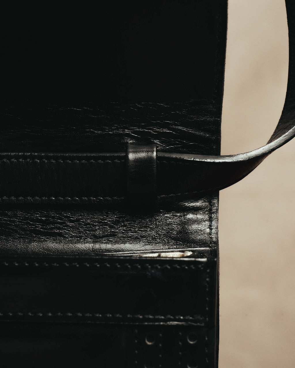 “Yves Saint Laurent” 80’s-90’s Brogue-detailed sculptural leather shoulder bag