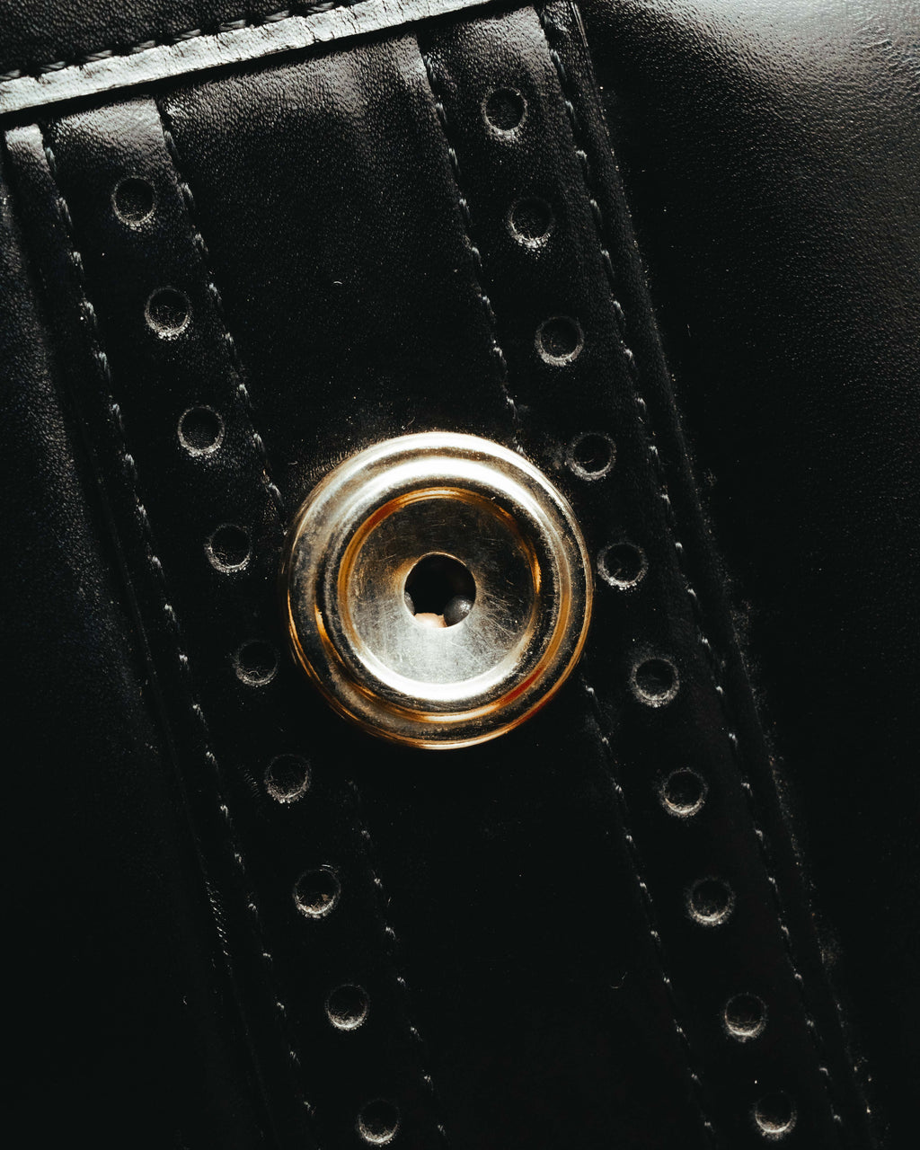 “Yves Saint Laurent” 80’s-90’s Brogue-detailed sculptural leather shoulder bag