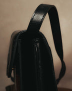 “Yves Saint Laurent” 80’s-90’s Brogue-detailed sculptural leather shoulder bag