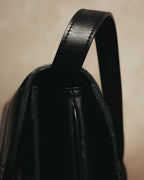 “Yves Saint Laurent” 80’s-90’s Brogue-detailed sculptural leather shoulder bag