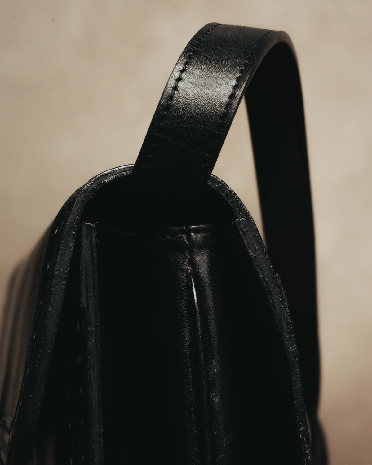 “Yves Saint Laurent” 80’s-90’s Brogue-detailed sculptural leather shoulder bag