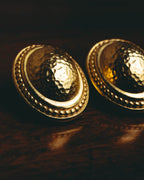 “Christian Dior” 70’s-80’s sculptural hammered oval clip-on earrings