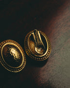 “Christian Dior” 70’s-80’s sculptural hammered oval clip-on earrings