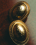 “Christian Dior” 70’s-80’s sculptural hammered oval clip-on earrings