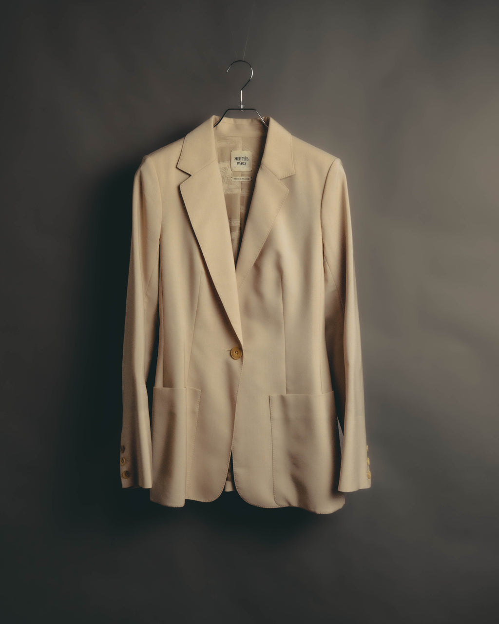 –SPECIAL– "Hermès" 90's-00's Lustrous mohair single-breasted blazer