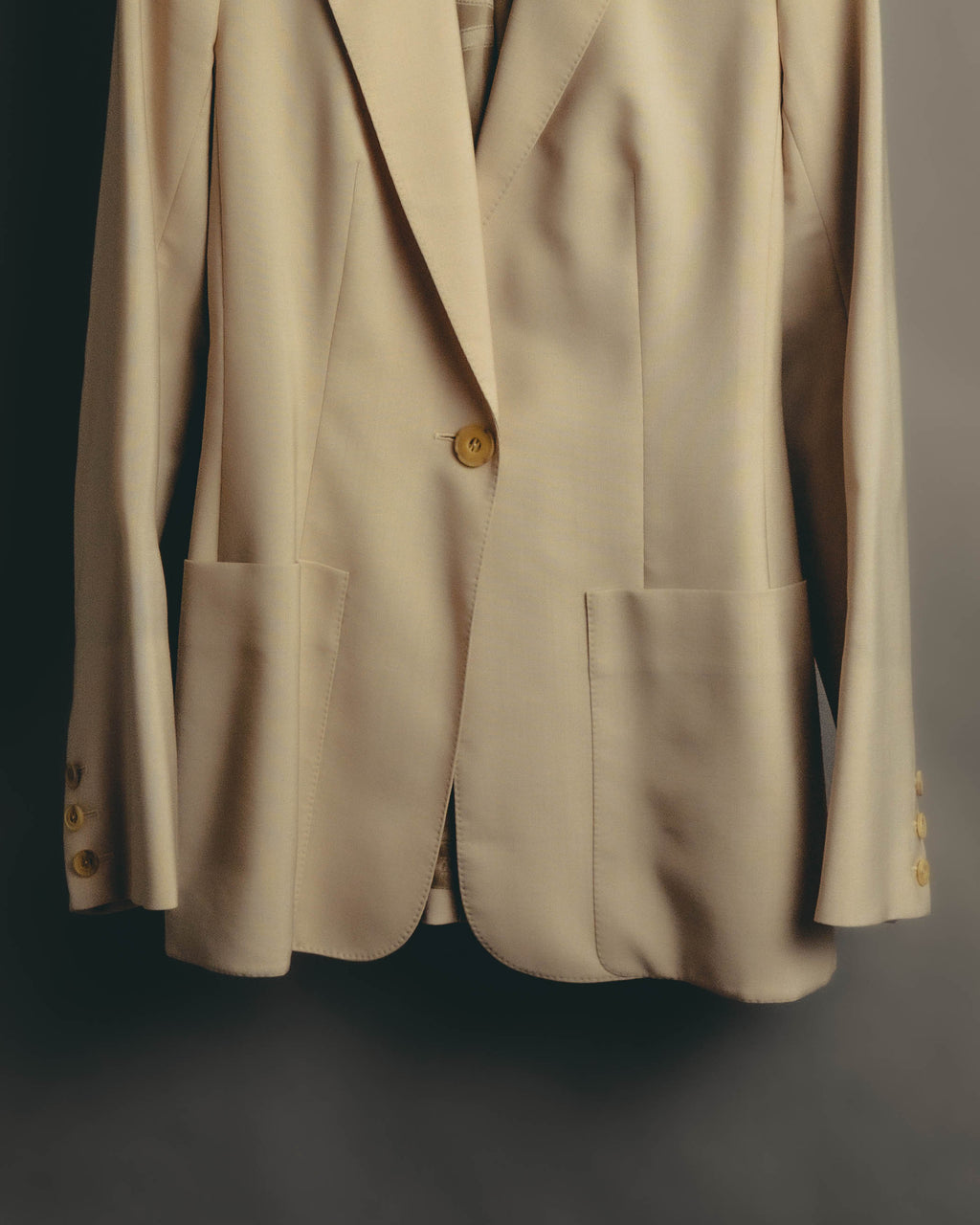 –SPECIAL– "Hermès" 90's-00's Lustrous mohair single-breasted blazer