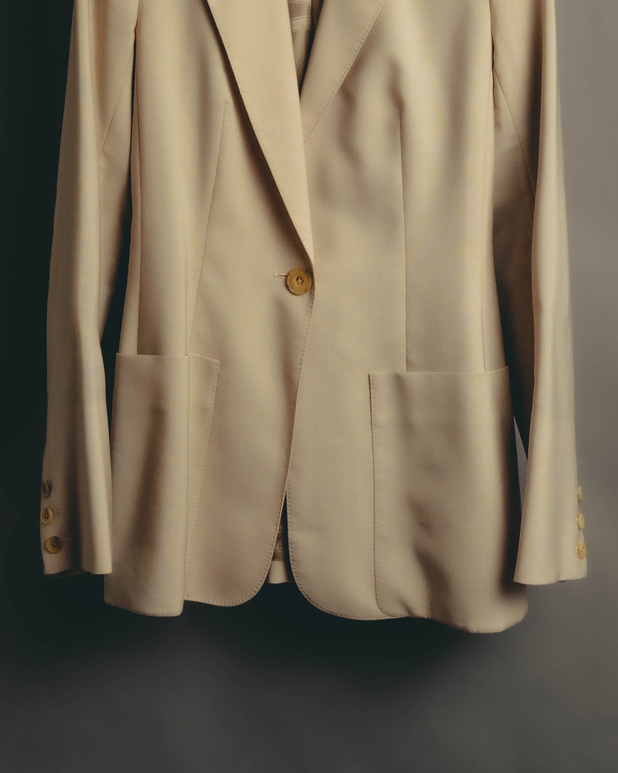 –SPECIAL– "Hermès" 90's-00's Lustrous mohair single-breasted blazer