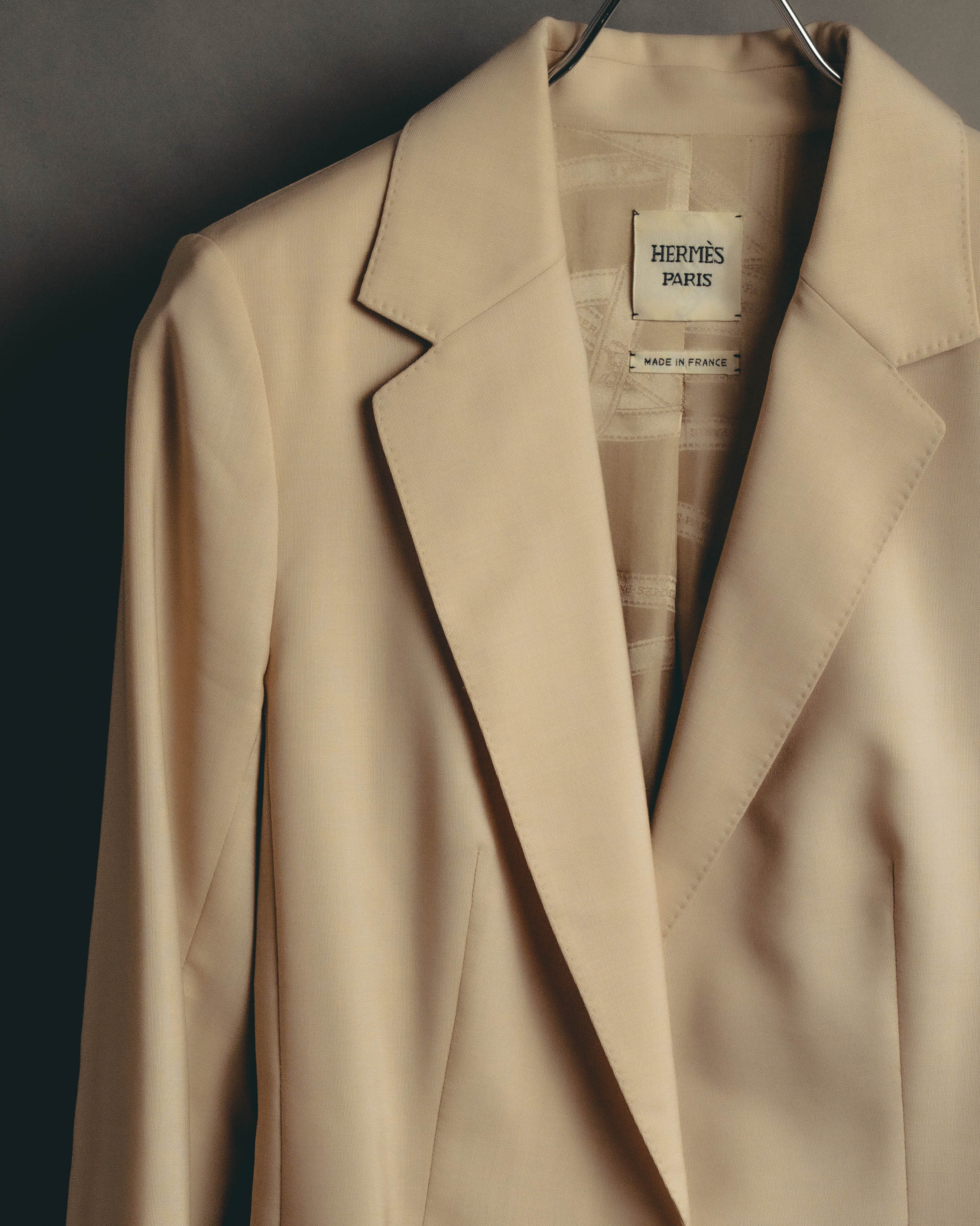 –SPECIAL– "Hermès" 90's-00's Lustrous mohair single-breasted blazer