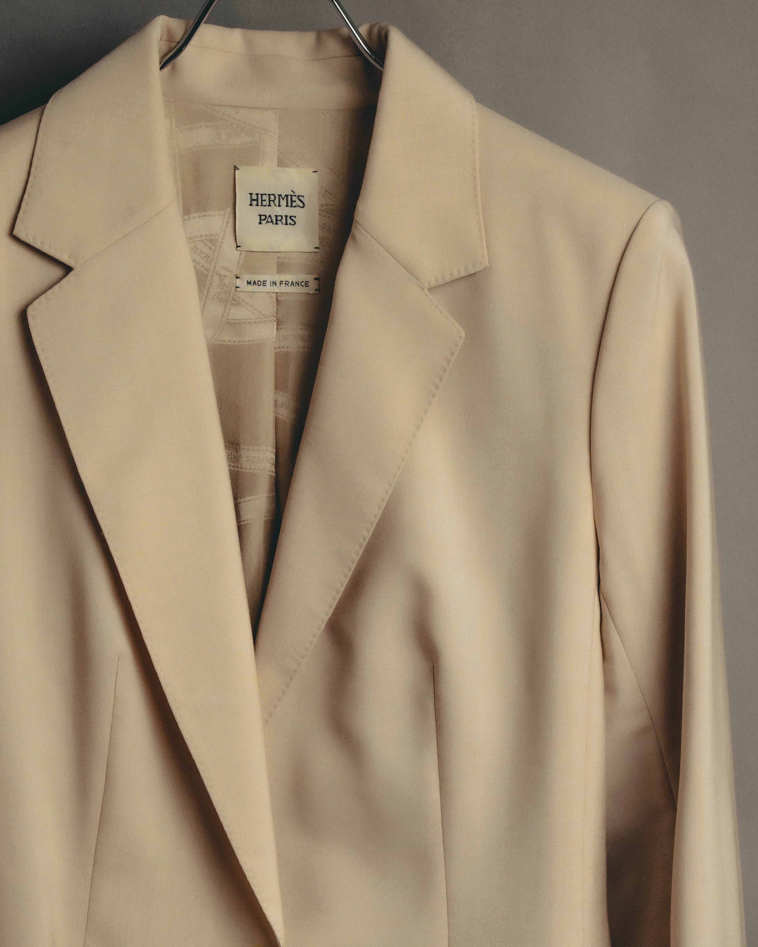 –SPECIAL– "Hermès" 90's-00's Lustrous mohair single-breasted blazer