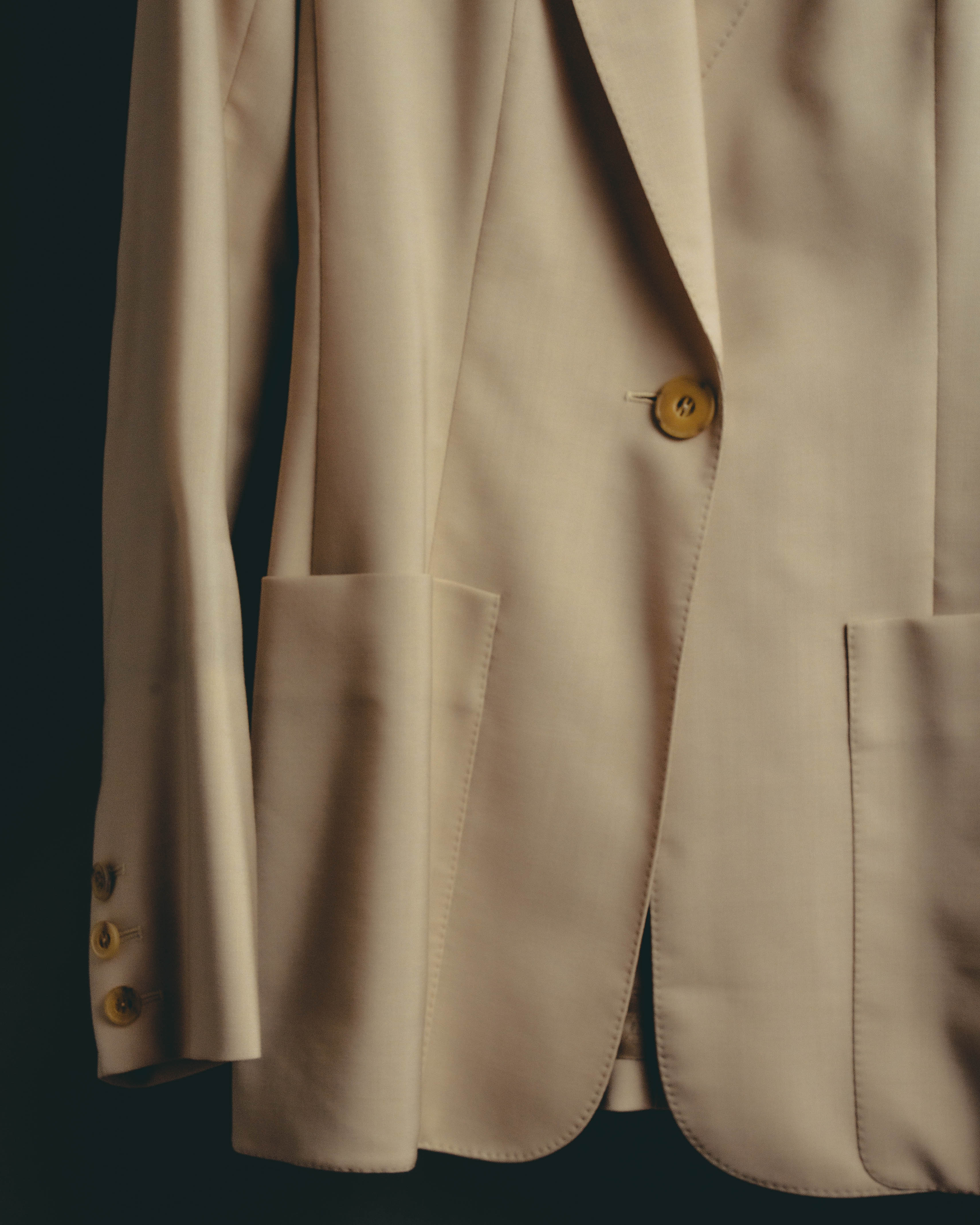 –SPECIAL– "Hermès" 90's-00's Lustrous mohair single-breasted blazer