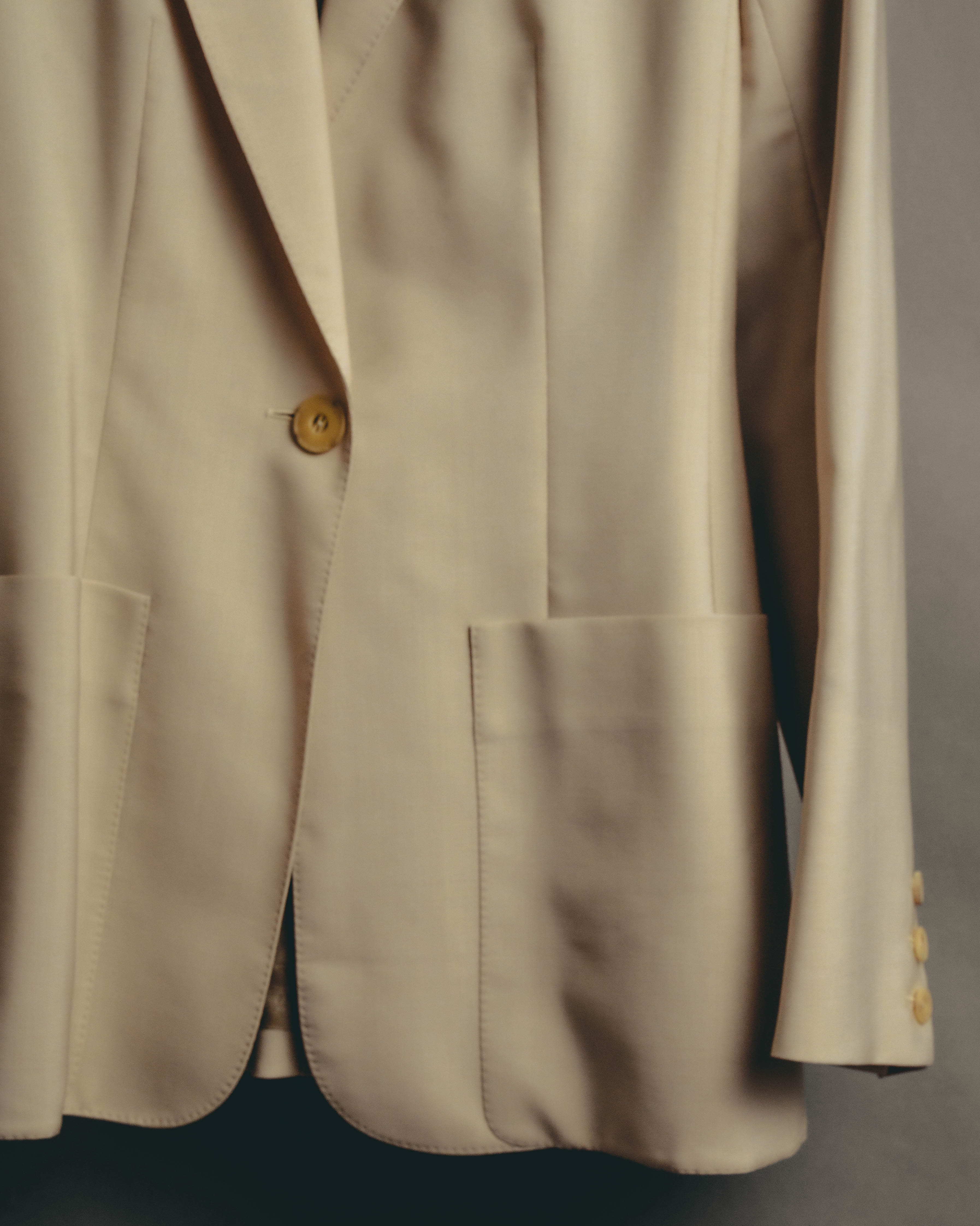 –SPECIAL– "Hermès" 90's-00's Lustrous mohair single-breasted blazer