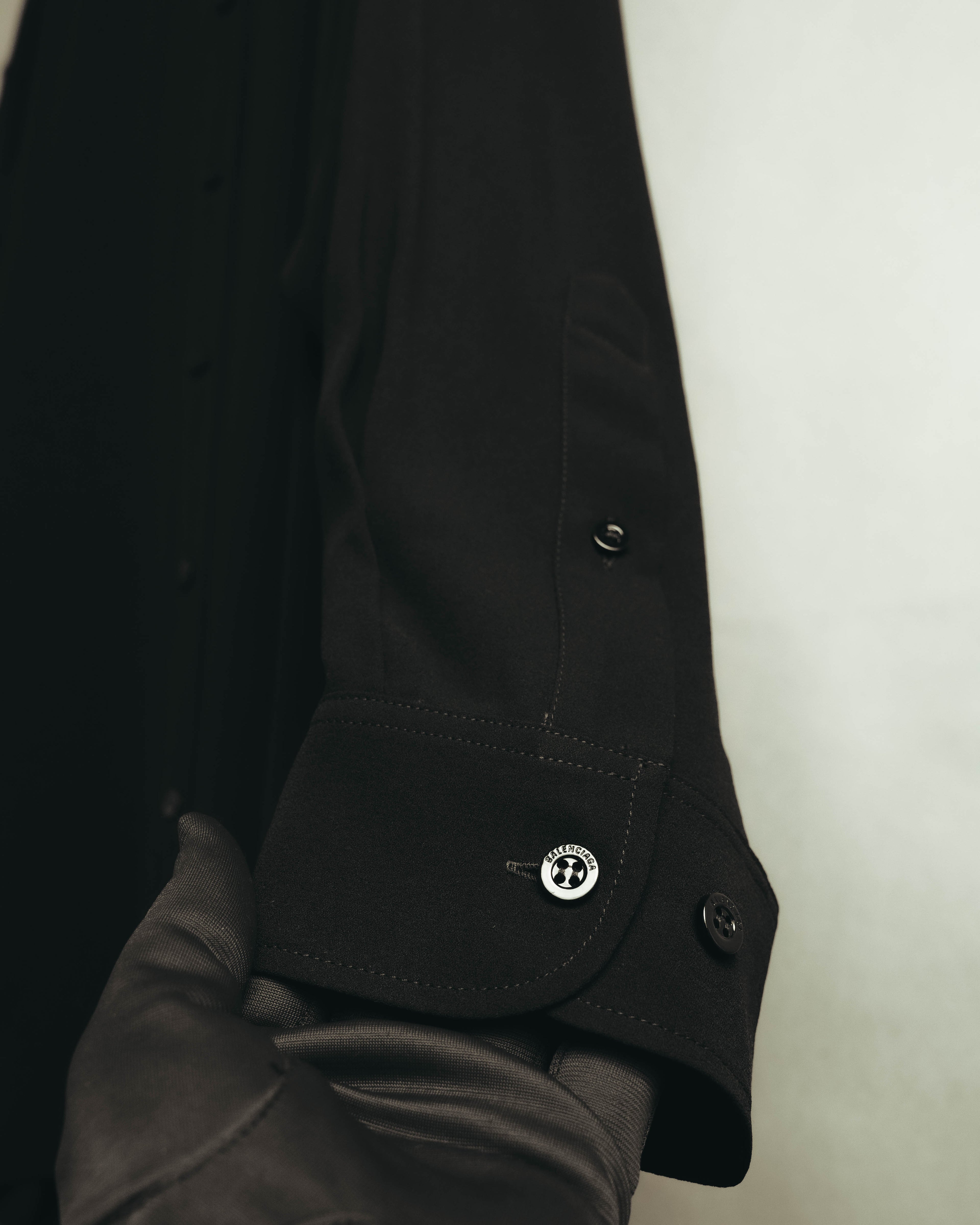 "BALENCIAGA" 2010's Minimalist black oversized shirt