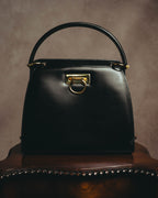 "CELINE" 70's-80's Structured leather top handle handbag