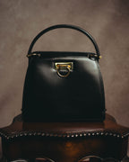"CELINE" 70's-80's Structured leather top handle handbag