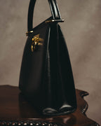 "CELINE" 70's-80's Structured leather top handle handbag