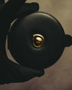 “Cartier” 80’s-90’s Panthère round leather compact mirror