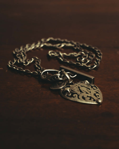“GUCCI” 2008-2009 Hysteria crest heart sterling silver necklace
