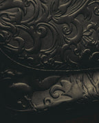 "BALENCIAGA" 80's-90's Ornately embossed leather handbag
