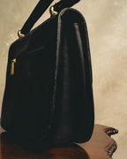 "BALENCIAGA" 80's-90's Ornately embossed leather handbag