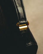 "BALENCIAGA" 80's-90's Ornately embossed leather handbag
