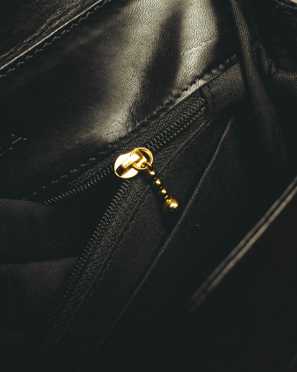 "BALENCIAGA" 80's-90's Ornately embossed leather handbag