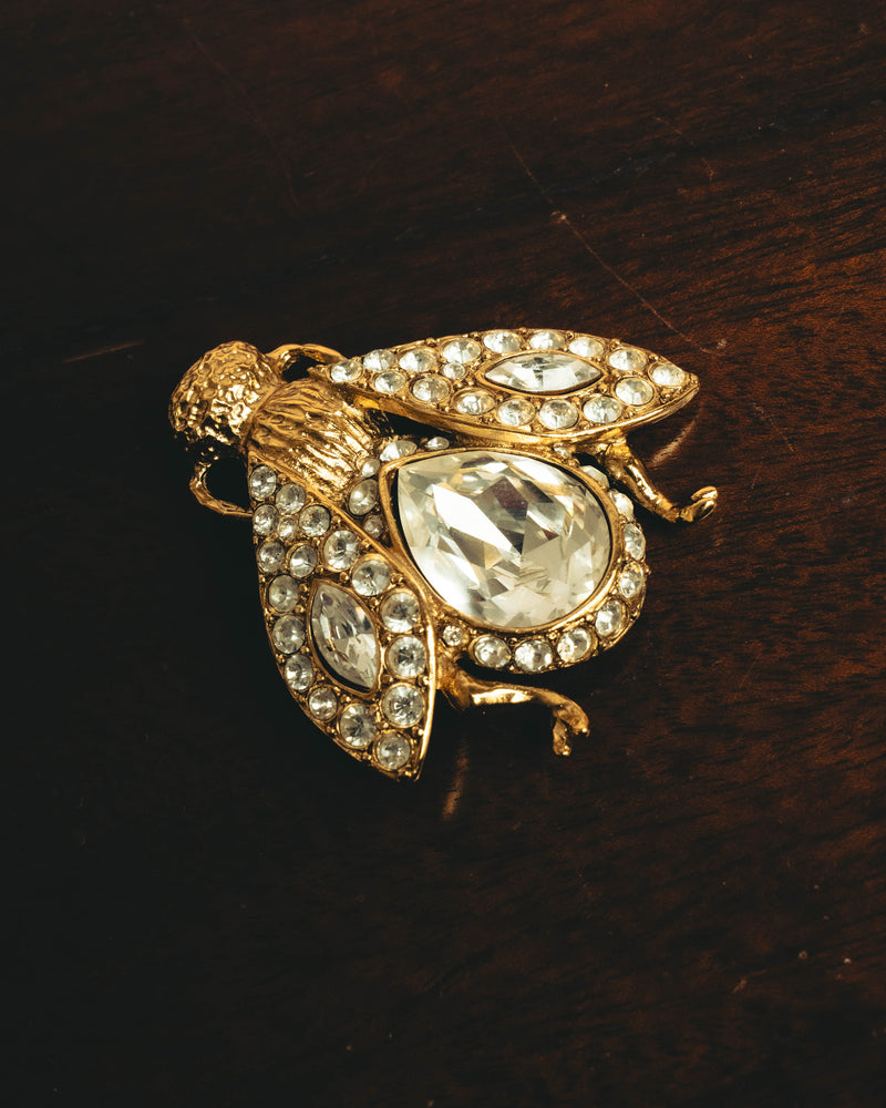 -SPECIAL- “Christian Dior” 80’s crystal embellished bee motif brooch