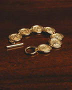 -SPECIAL- “Christian Dior” 80’s Interlocked monogram gold medallion bracelet