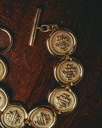 -SPECIAL- “Christian Dior” 80’s Interlocked monogram gold medallion bracelet