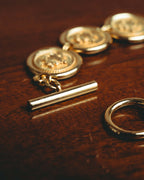 -SPECIAL- “Christian Dior” 80’s Interlocked monogram gold medallion bracelet