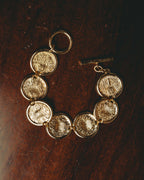 -SPECIAL- “Christian Dior” 80’s Interlocked monogram gold medallion bracelet