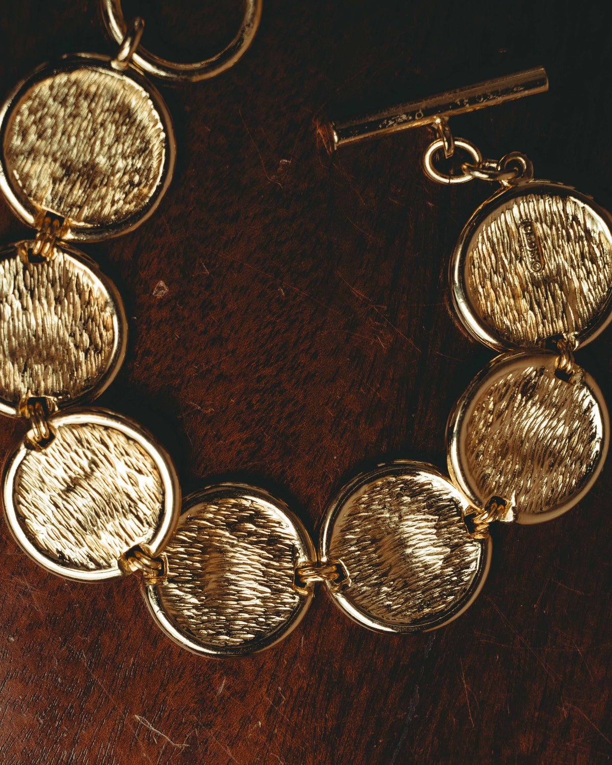 -SPECIAL- “Christian Dior” 80’s Interlocked monogram gold medallion bracelet