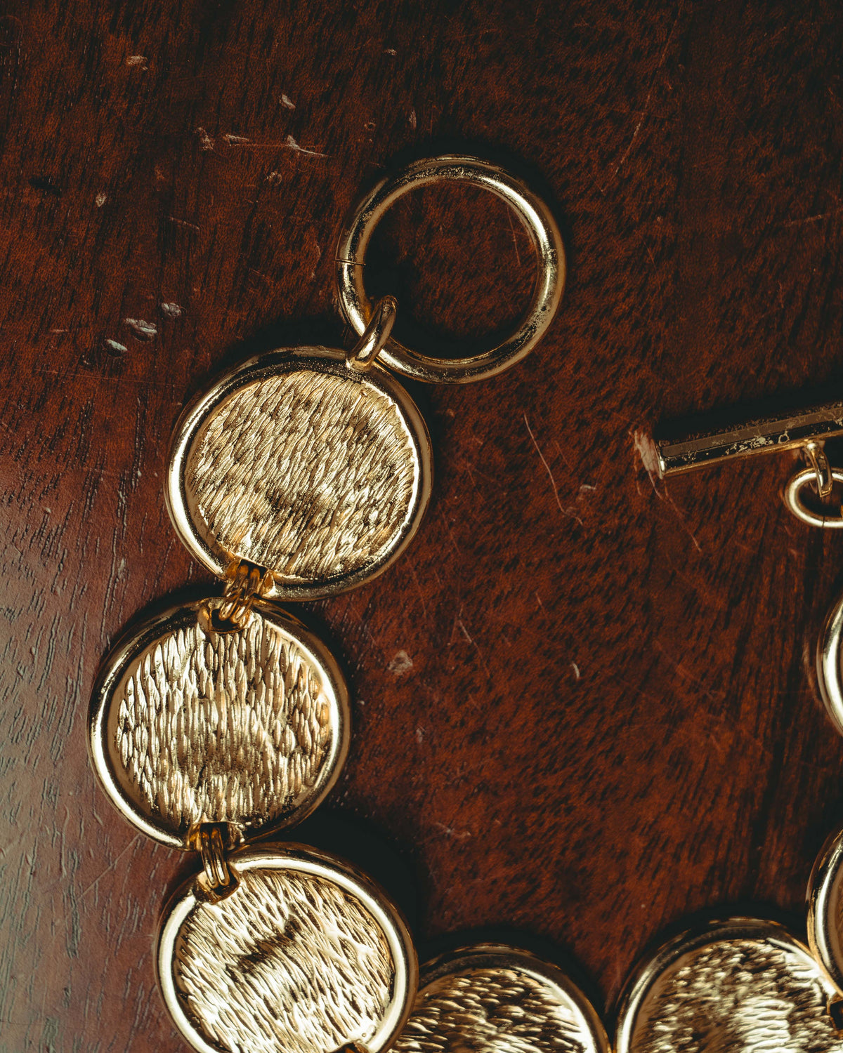 -SPECIAL- “Christian Dior” 80’s Interlocked monogram gold medallion bracelet